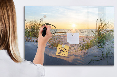 Tablica magnetyczna na magnesy na ścianę Zachód słońca na plaży