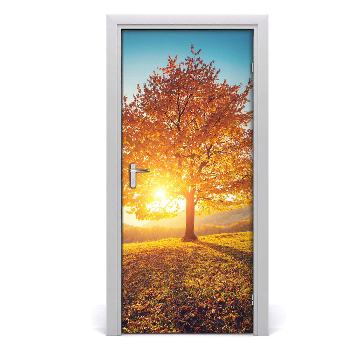 Details about  / Self adhesive Door Wall wrap removable Peel /& Stick Landscapes Autumn forest