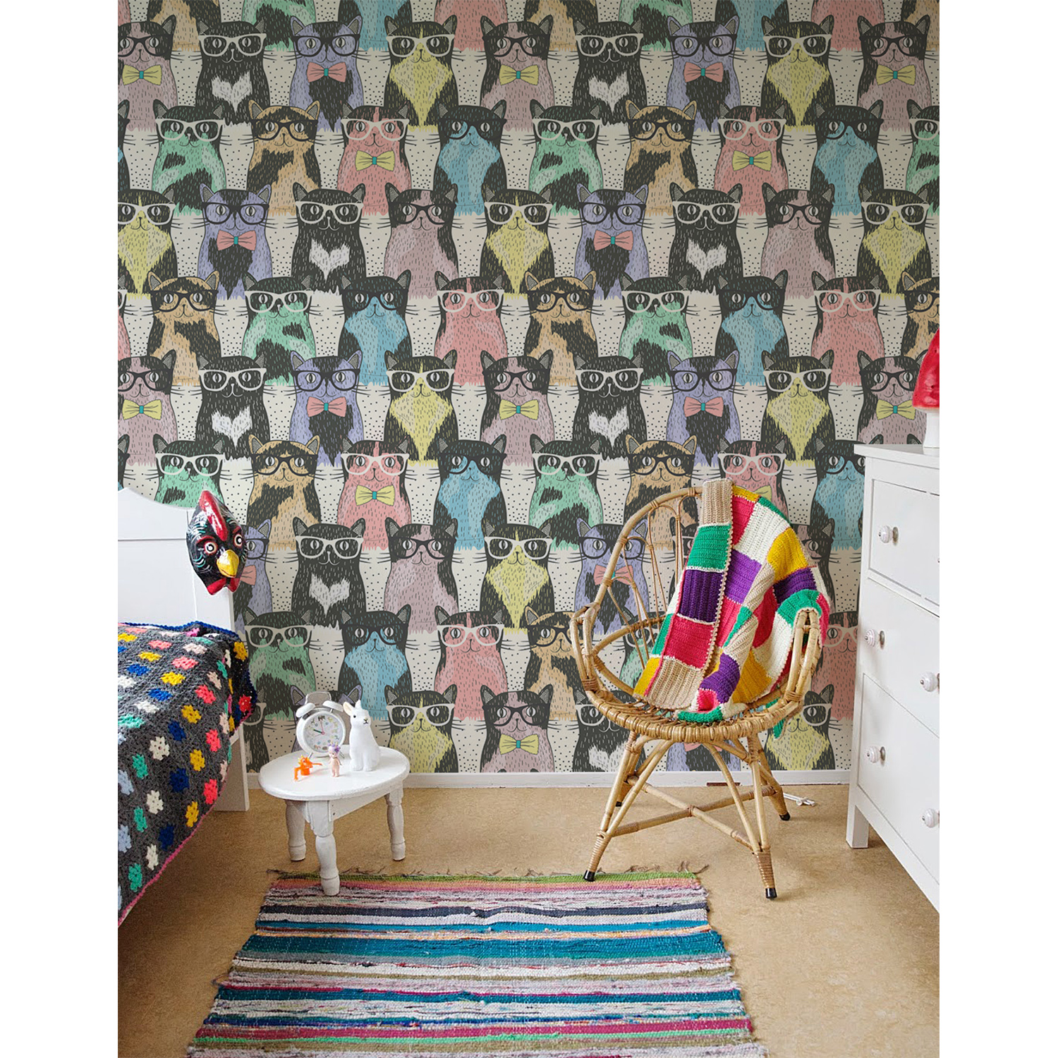 Removable Cat Kitten Wallpaper - 12ft X 2ft Pre-Pasted Peel & Stick By Spoonflower - View #3