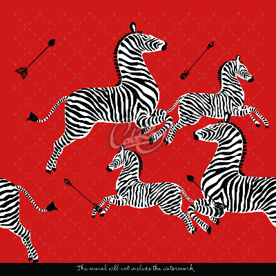 Fototapeta Zebry na czerwonym tle