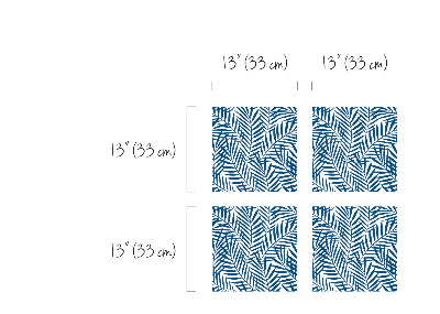 Naklejki Ikea Kallax Niebieskie Liście Palmowe