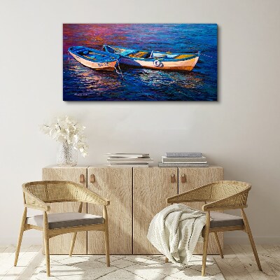 Obraz na Płótnie łodzie morze woda fale