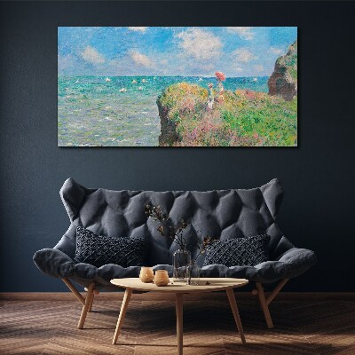 Obraz na Płótnie Obraz Szkło Cliff Walk at Pourville Monet