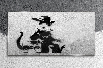Obraz na Szkle Hood Rat Banksy