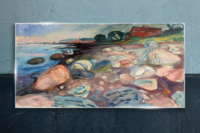 Obraz Szklany Shore z Red House Munch