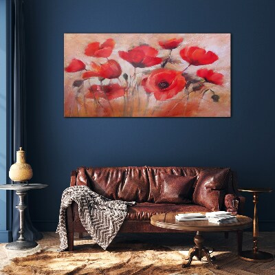 Obraz na Szkle Malarstwo kwiaty maki