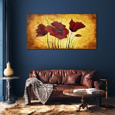 Obraz Szklany malarstwo kwiaty