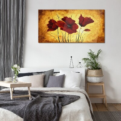 Obraz Szklany malarstwo kwiaty