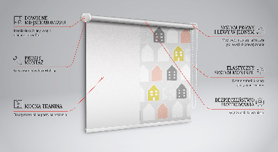 Roleta okienna wewnętrzna Domki rysowane