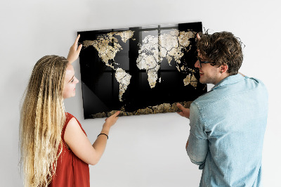 Tablica magnetyczna dla dzieci Mapa świata susza